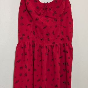 Hot Topic Red Pleated Sundress Cowl Neck Sleeveless